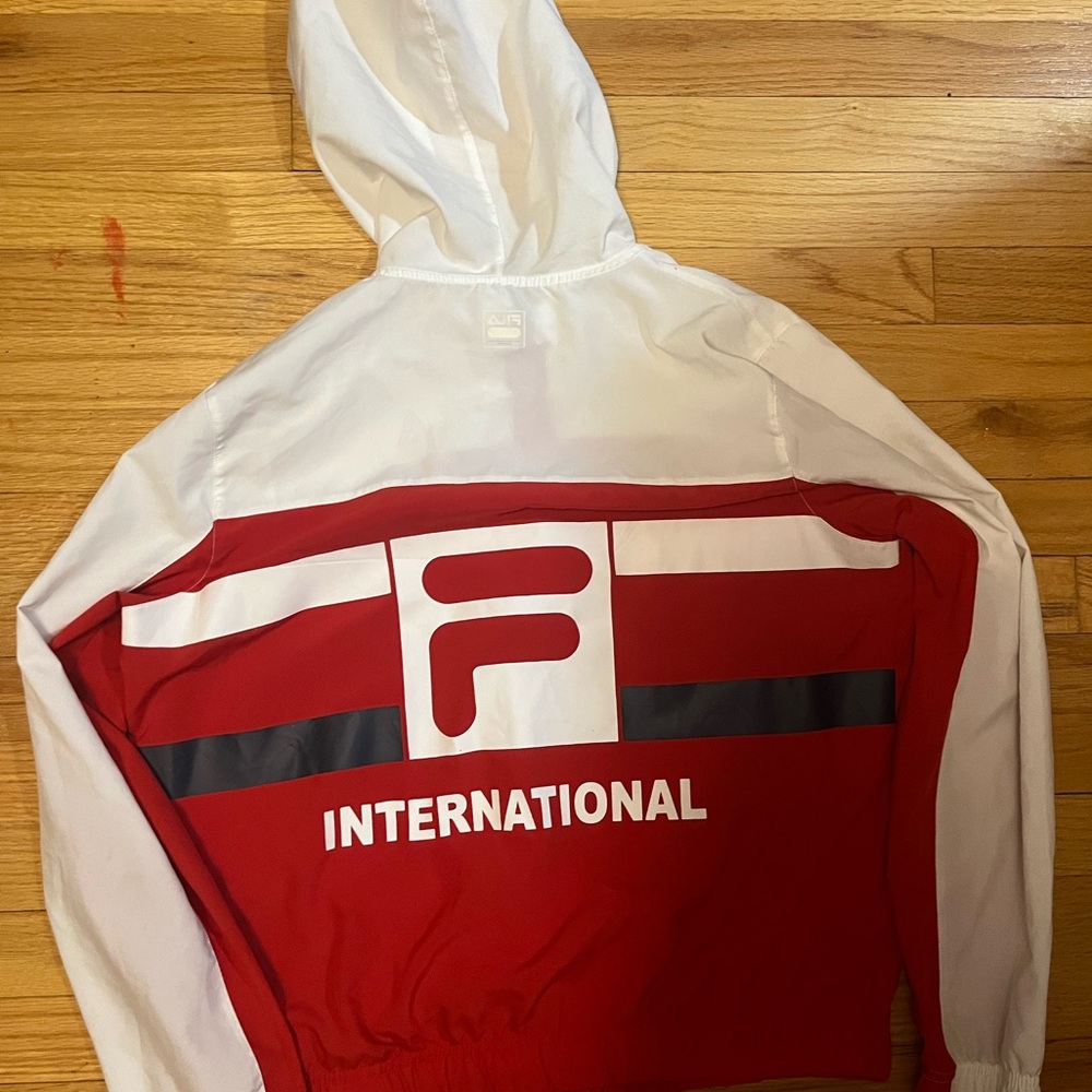 FILA Red Hooded Windbreaker Sweater